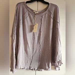 NWT Easel Los Angeles Sweater Top Boho Lilic Long Sleeves Lightweight Size S